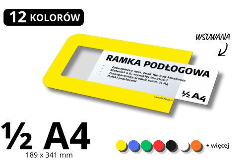 Ramka podłogowa otwarta 1/2 A4 189x341 mm – okienko podłogowe wsuwane | SIGNA 5S