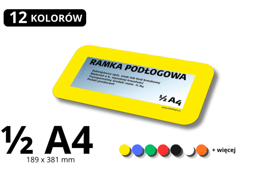 Ramka podłogowa 1/2 A4 189x381 mm – okienko podłogowe do oznaczeń | SIGNA 5S
