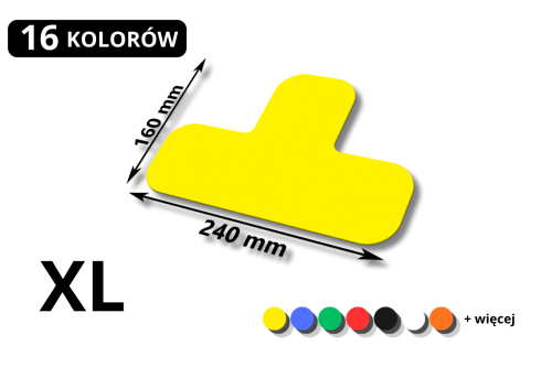 Znacznik podłogowy T 240x160 mm - do łączenia dwóch sąsiadujących miejsc paletowych | SIGNA 5S