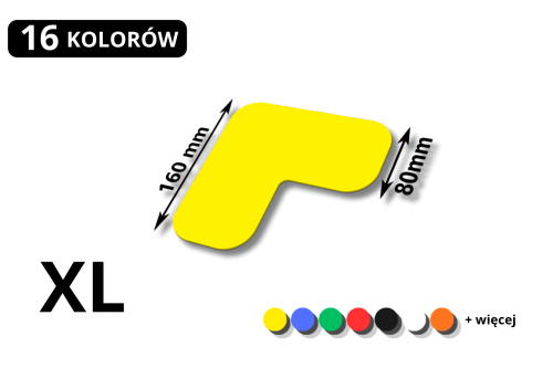 Znacznik podłogowy narożny L 160x160 mm – pola odkładcze | SIGNA 5S