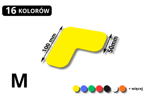 Znacznik podłogowy narożny L 100x100 mm – pola odkładcze | SIGNA 5S
