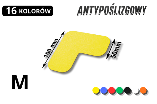 Znacznik podłogowy L-50, 100x100mm, antypoślizgowy