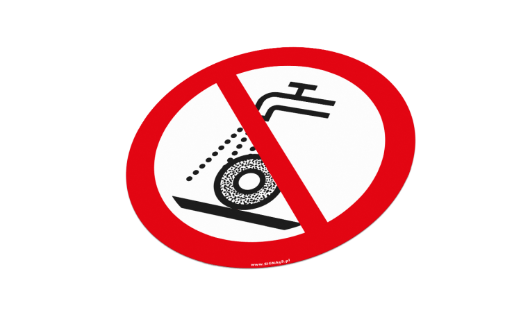 ZNZ28 Zakaz szlifowania na mokro