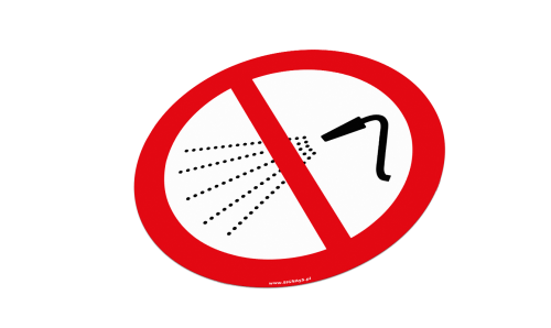 ZNZ37 Zakaz spryskiwania wodą