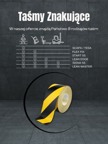 Taśmy podłogowe oznaczeniowe BHP