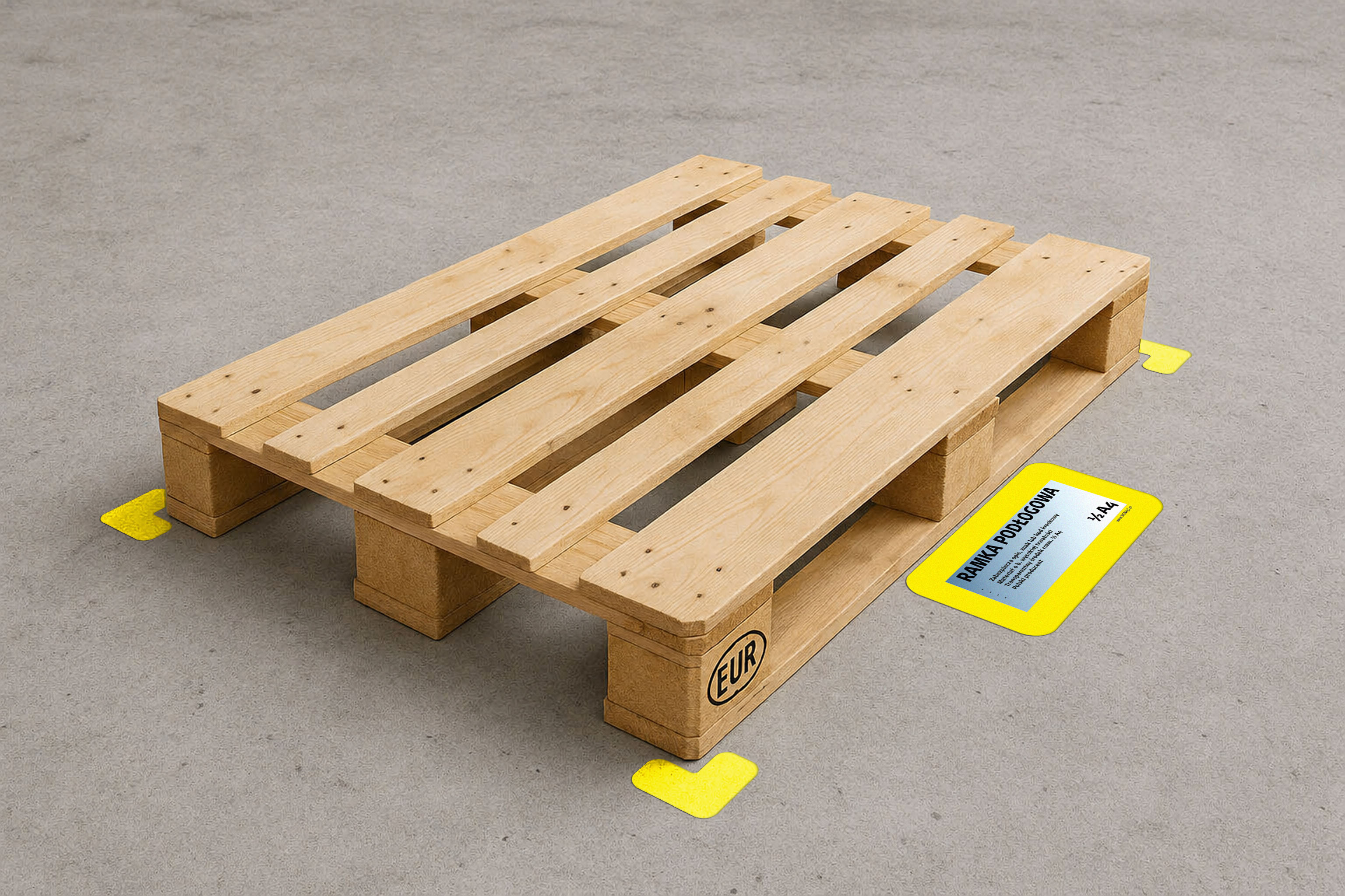 okienko podłogowe 1/2 A4 wąskie oznaczenia magazyn etykiety